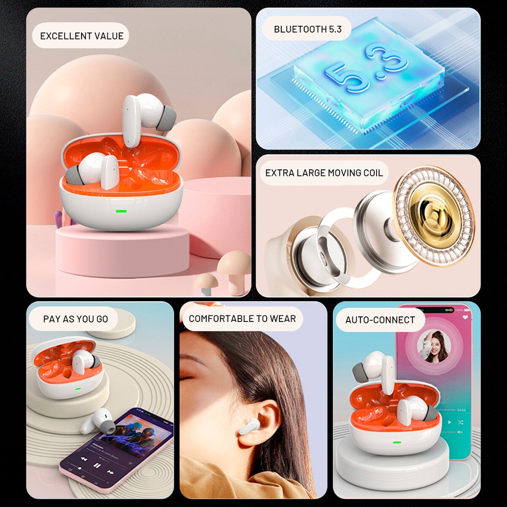 Wireless Bluetooth Translator Earbuds Real-Time Translator Device 144+ Languages