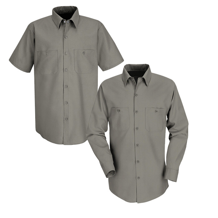 Red Kap Men's Industrial Work Shirt Long Sleeve 2 Pocket Uniform