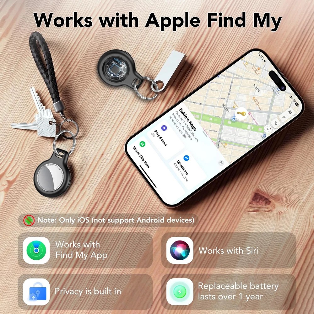 2025 New [Apple MFi Certified] (iOS Only) Air Tracker Tags-3 Pack, Bluetooth