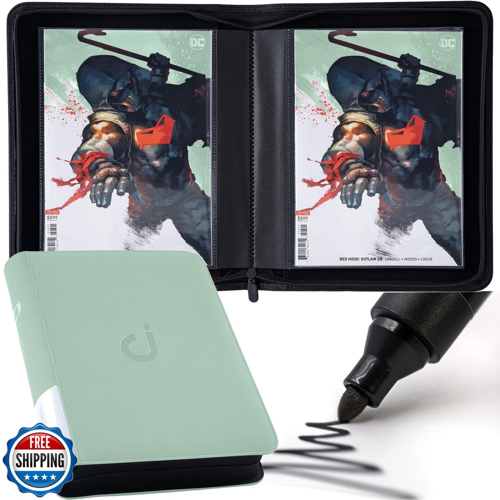 D DACCKIT Comic Binder，Comic Book Album with Sleeves Fits Regular