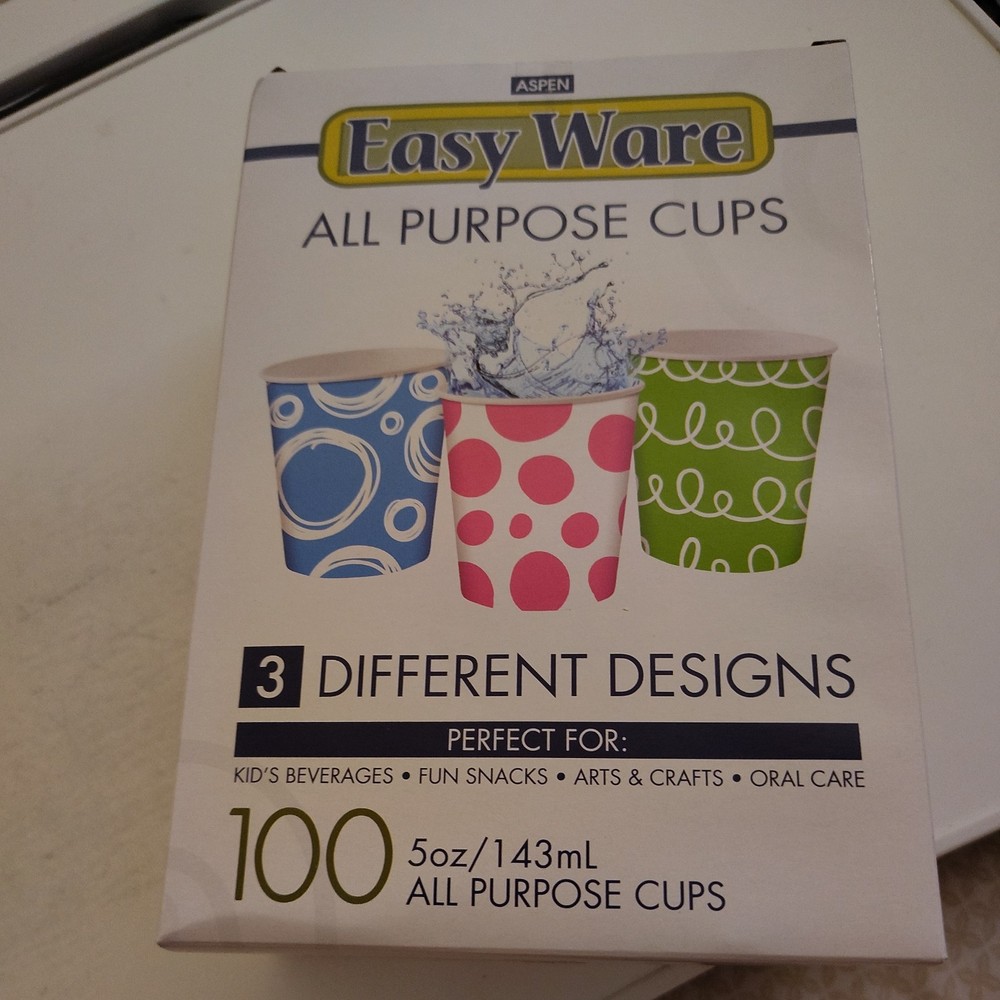 Aspen Easy Ware All Purpose Cups. 100. 5oz Cups.