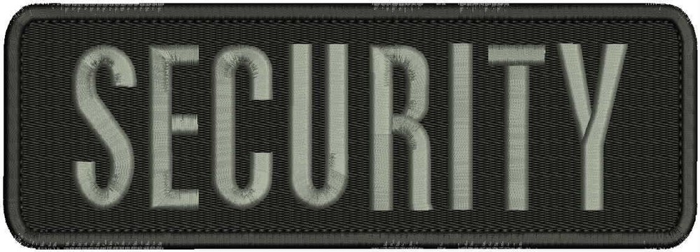 Security embroidery patch 3X9 hook grey letters