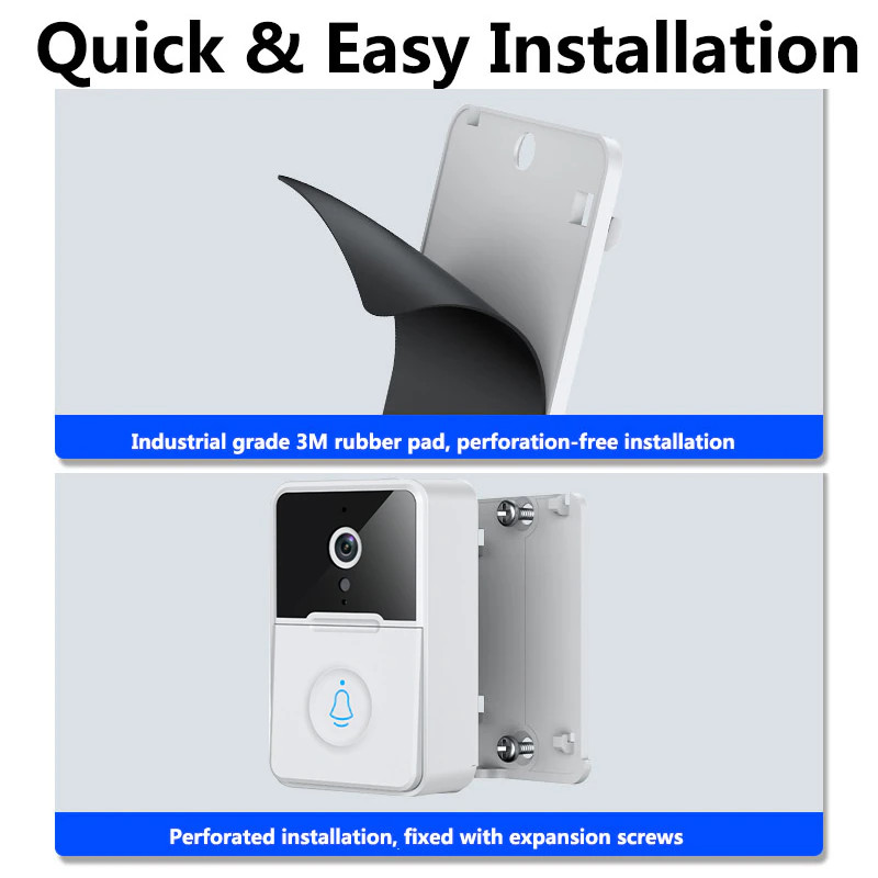 Wireless Smart WiFi Video Doorbell Camera Intercom Ring Bell with Chime Security