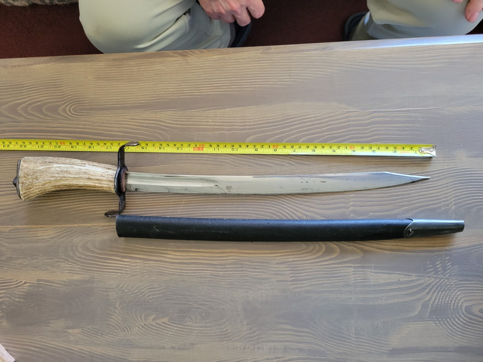 Custom Made Civil War Style Short Sword with Sheath, Used