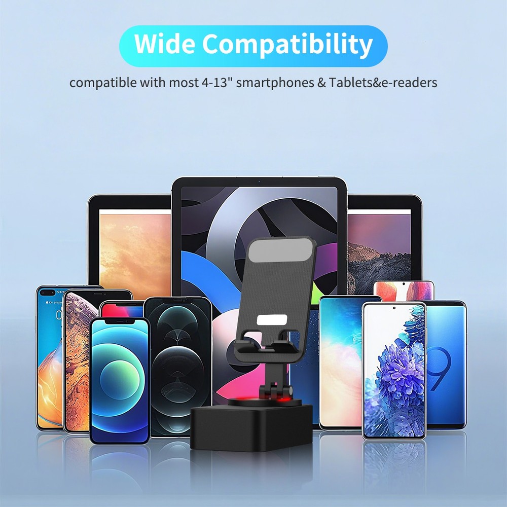 Portable Bluetooth Speaker Wireless with Cell Phone Stand,Rechargeable,LED Light