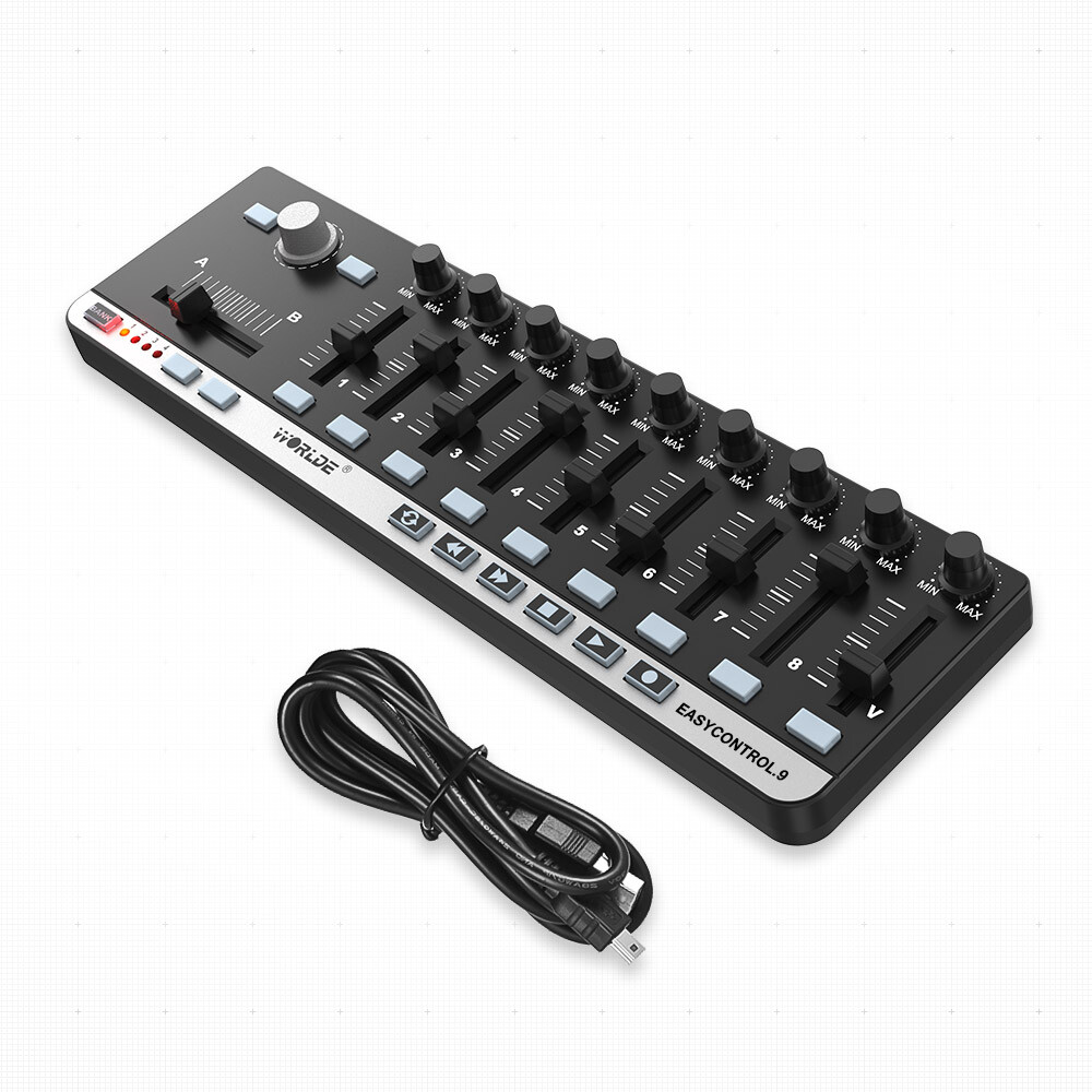 WorldE EasyControl.9 Portable Mini USB 9 Slim-Line Control MIDI Controller Black