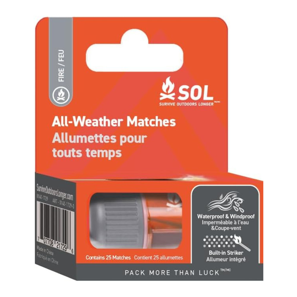 SOL All-Weather Matches: 25-pack [2-sets]