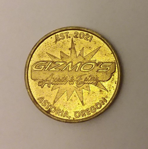 Gizmo's Arcade & Eatery Astoria, OR Game Token 22mm