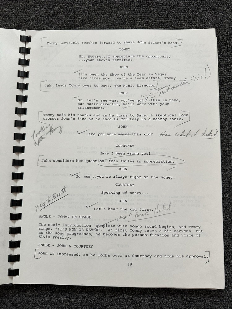 1989 It’s Only Make Believe Screenplay Script Annotated Elvis Impersonator rare