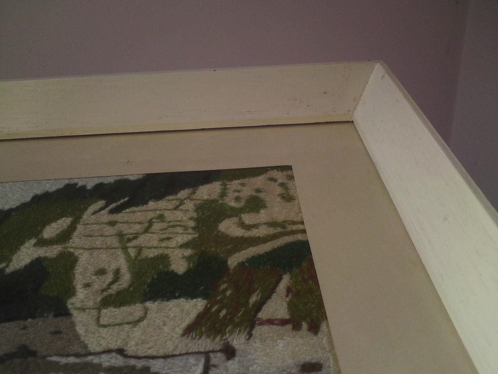 Framed Embroidery Needlework / Wool-work Picture - Beer Harbour, Seaton Devon