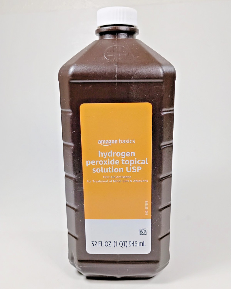 AMAZON Hydrogen Peroxide Topical Solution USP 32FL oz (1qt) 946ml Bottle.