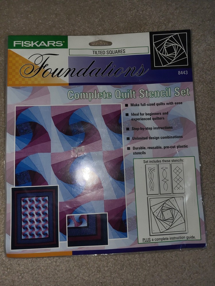 Fiskars Foundations Tilted Squares #8443 Complete Quilt Stencil Set