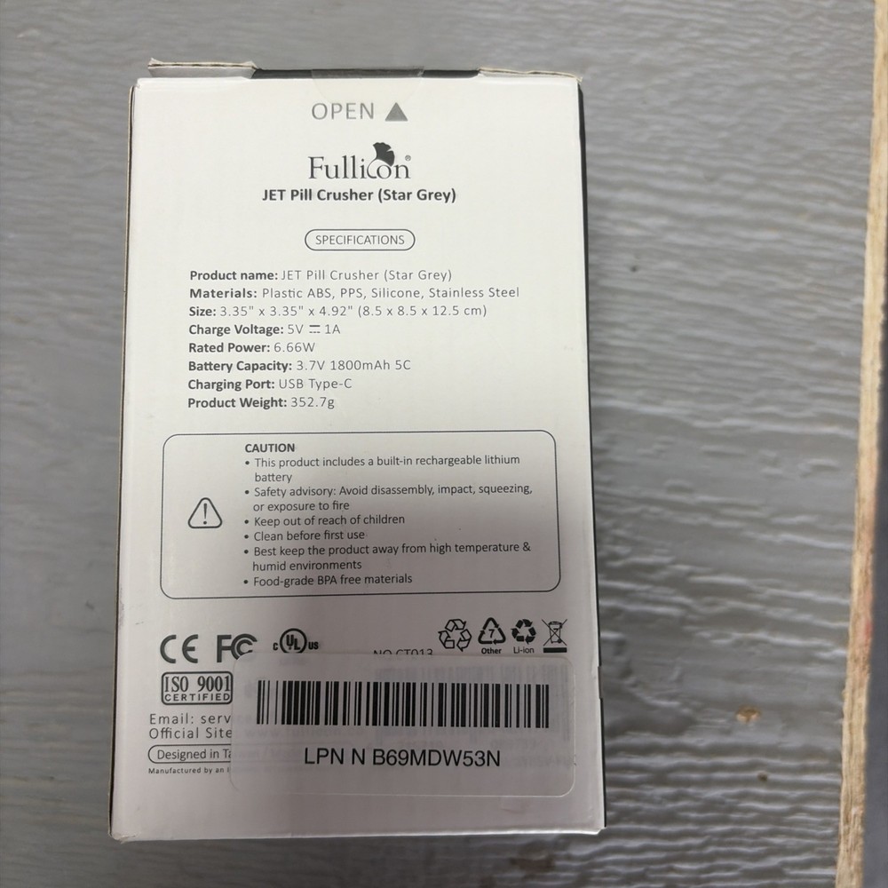 Fullicon Jet Pill Crusher (star Grey)