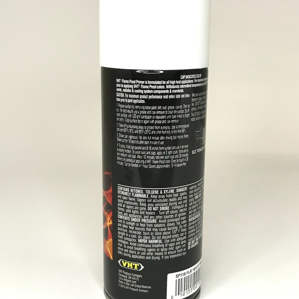 VHT SP118-2 PACK High Temperature Flame Proof FLAT WHITE Header Spray Paint