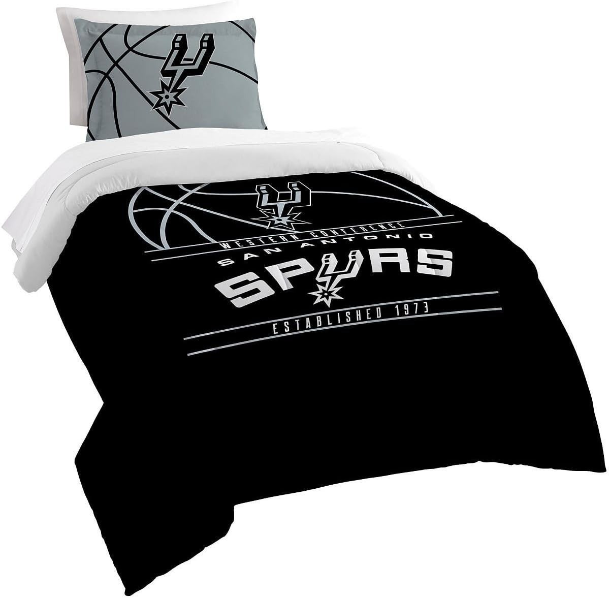 NBA Officially Licensed San Antonio Spurs Comforter & Sham Set Twin Reversible