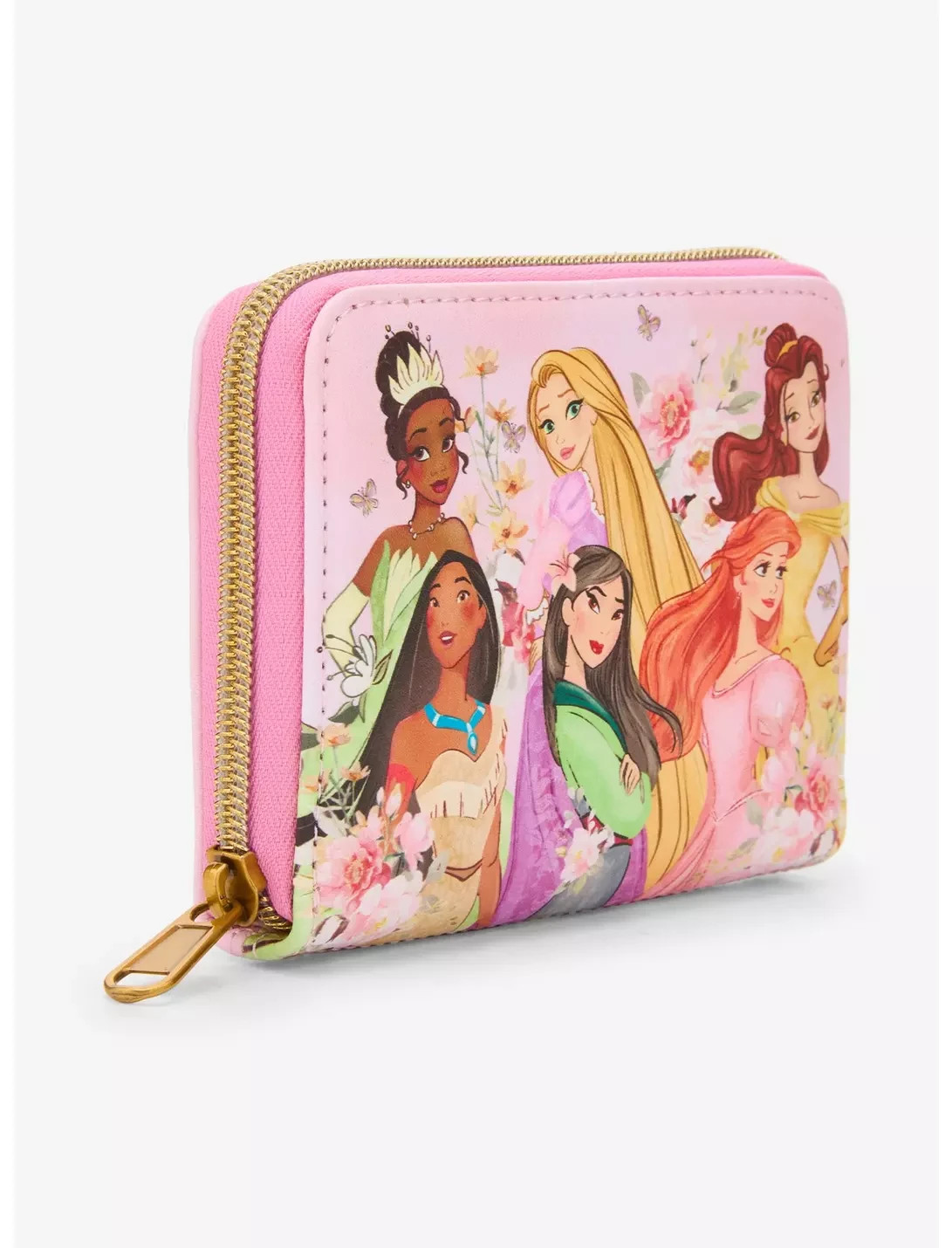 Loungefly Disney Princess Group Floral Zip Around Wallet New Sealed -Belle Ariel