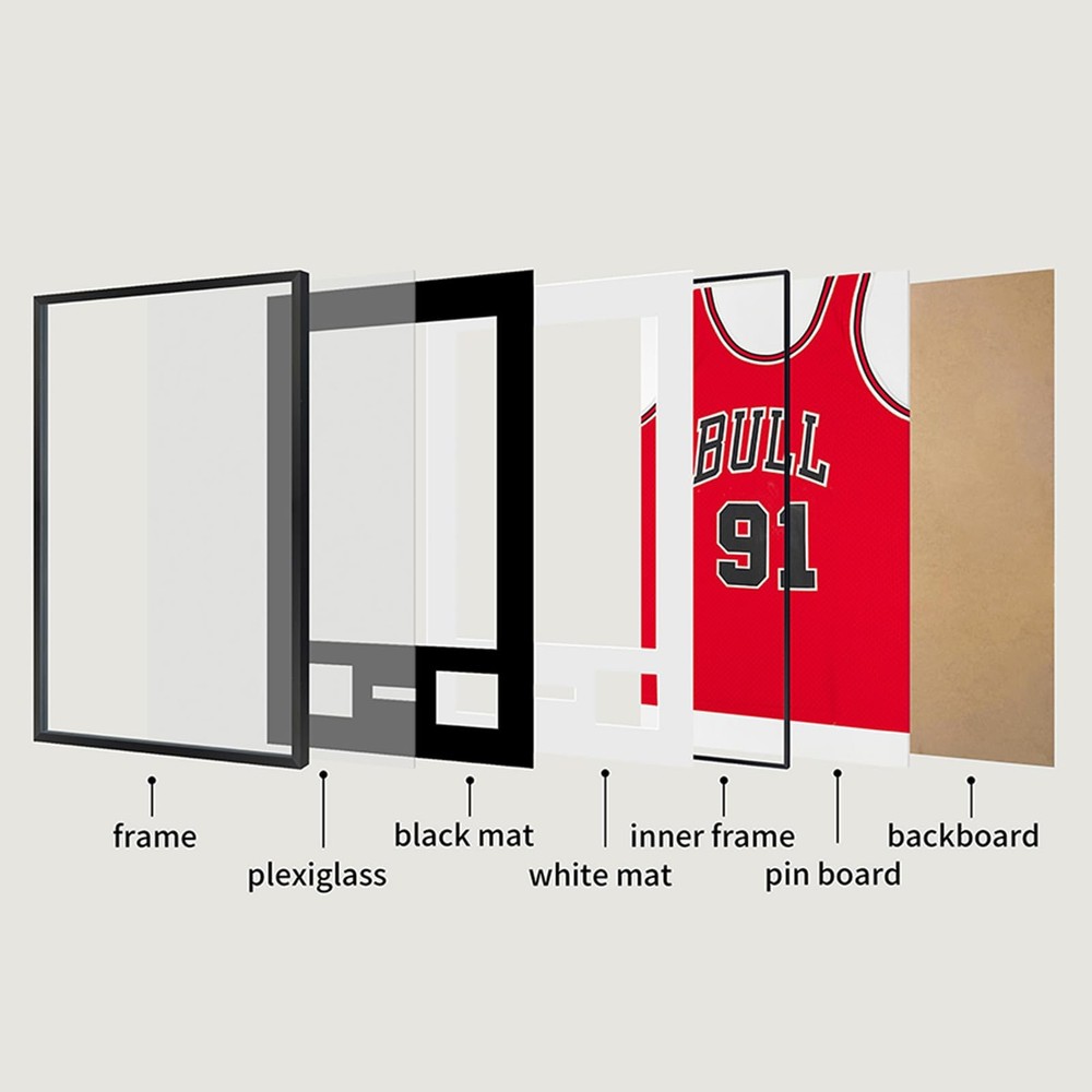 CCDCC 24x32 Aluminum Shadow Box Jersey Frame 1 Pack, Black 1