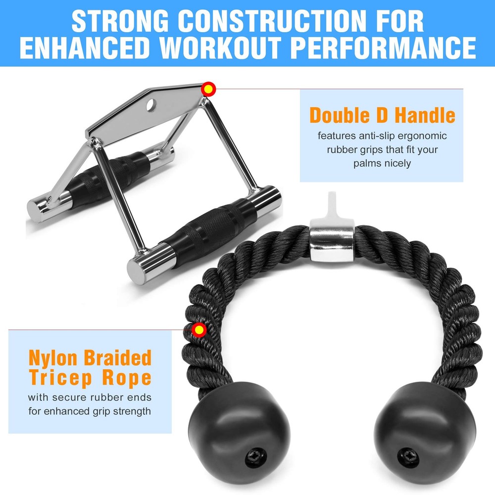 Yes4All Combo Double D Handle & Tricep Rope, B. D + TricepRope