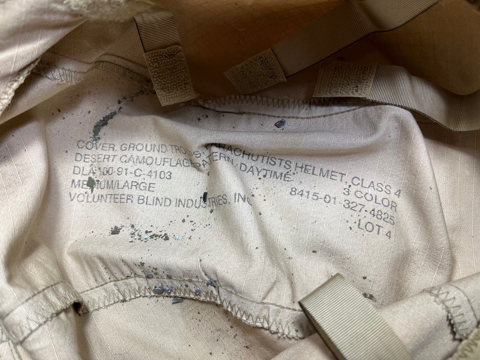 PASGT Helmet Cover Battle Damaged Iraq Desert Storm and OPFOR Shirt US Army OBO