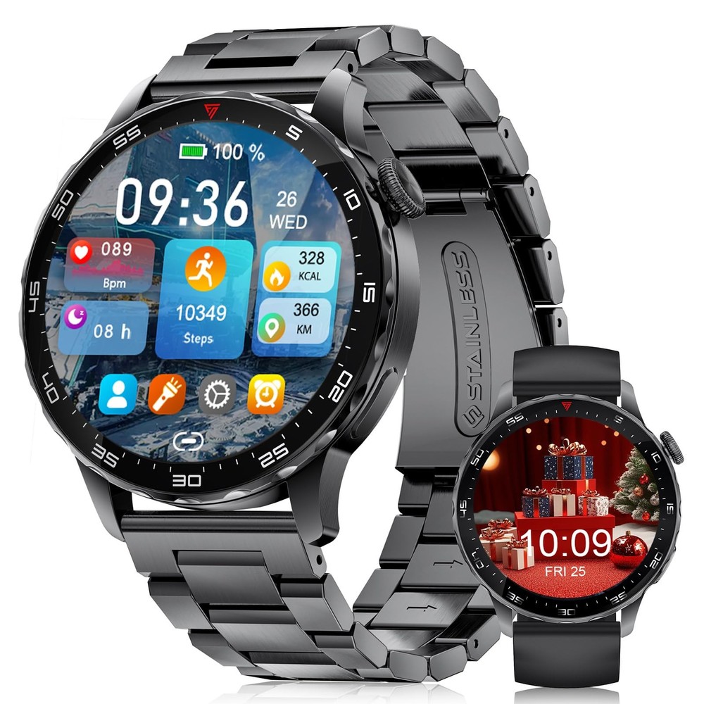 for Men with Android iOS,1.43" AMOLED Display Screen Bluetooth Calling Fitnes...