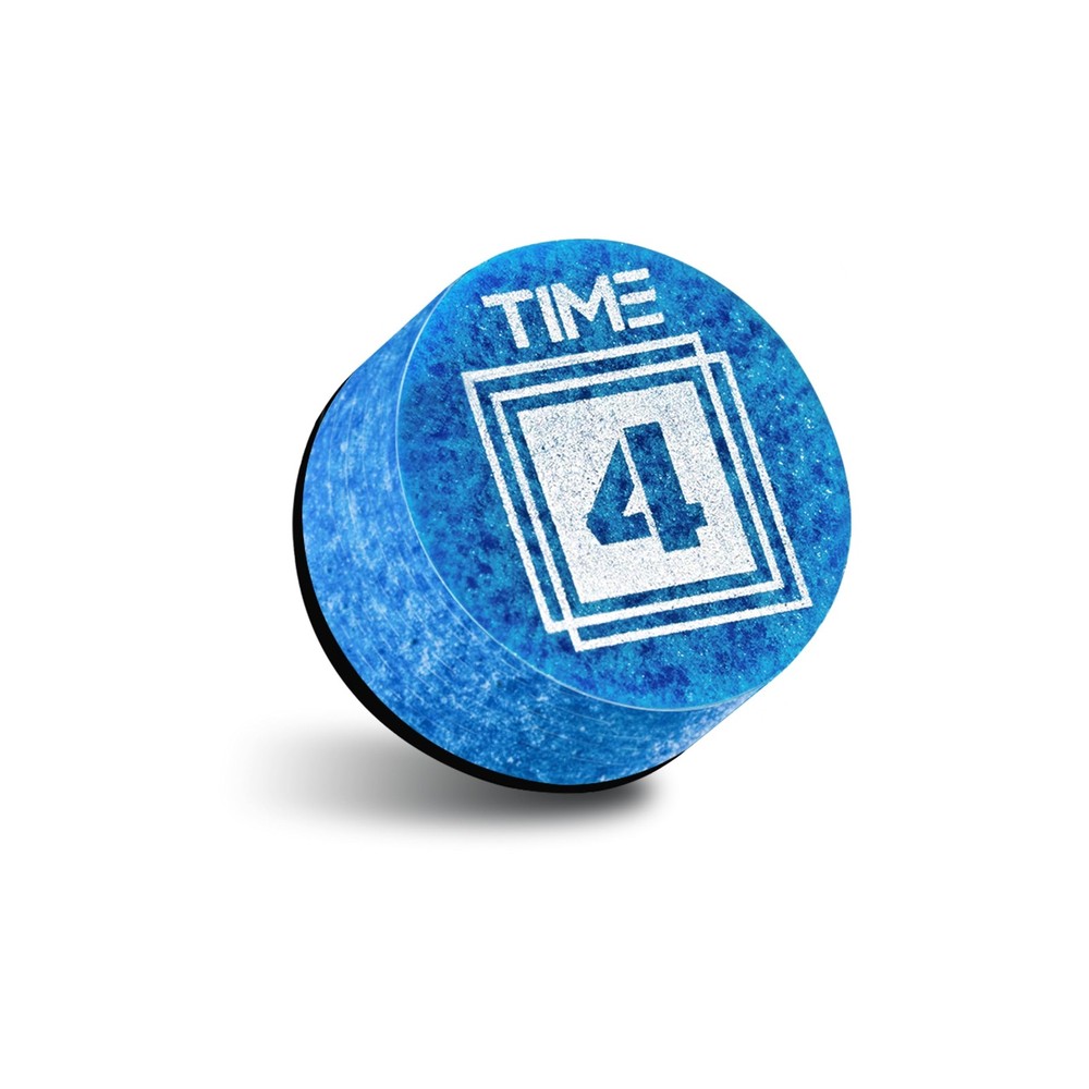 TIME Billiard Pool Cue Tip - 14mm/ Blue/Hardness: TIME 2 Soft/Pack 1