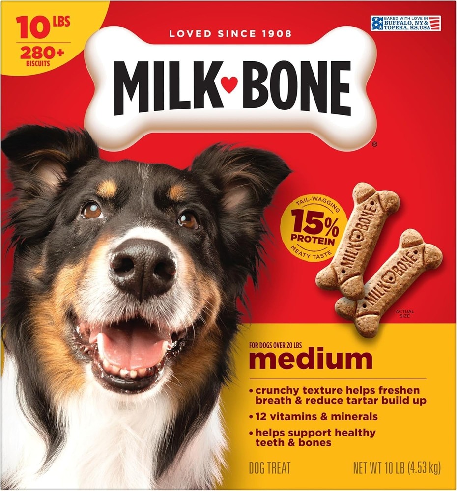 Nutritious 10 lb Beef-Flavored Biscuits for Medium Dogs - Rawhide-Free