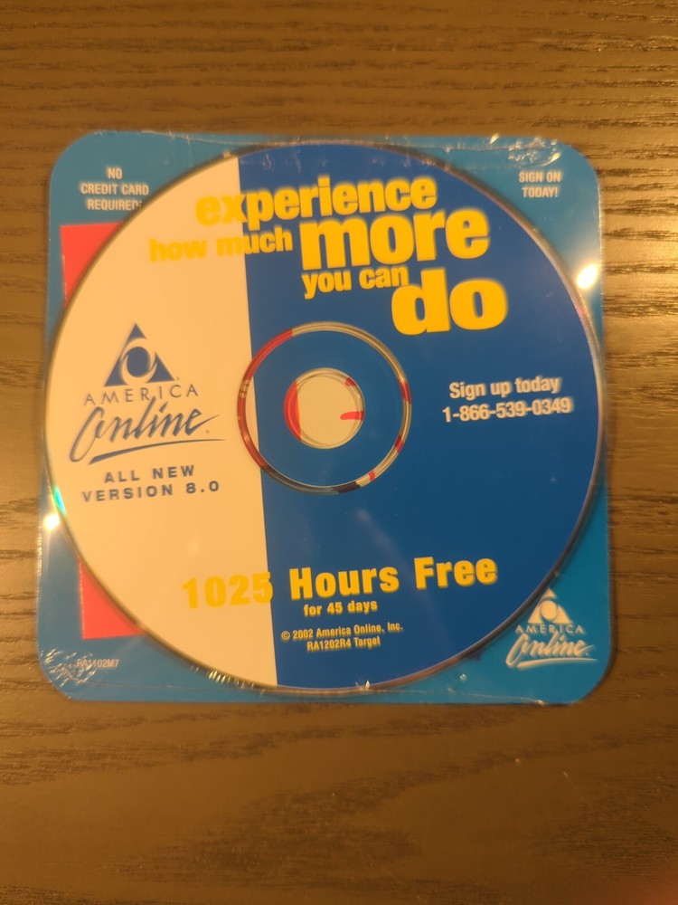 AOL CD-ROM - Experience How Much More You Can DO - Version 8.0 -  New & Sealed