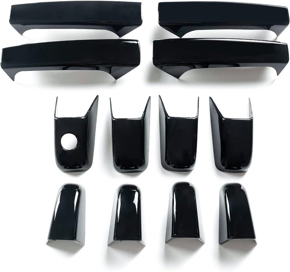 GLOSS BLACK Door Handle Side Mirror COVERS For Chevy Silverado Avalanche 2007-13