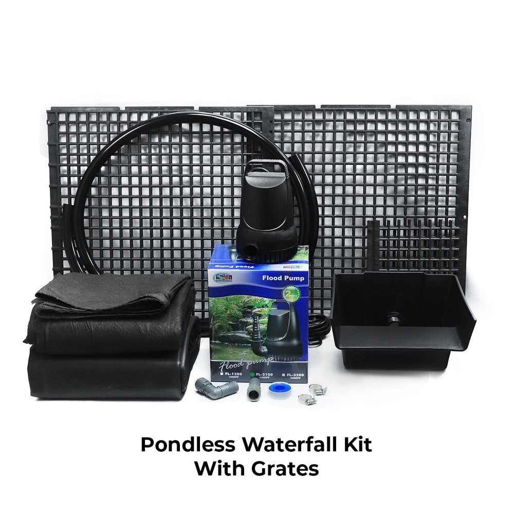 Custom Pro DIY Pondless Waterfall Kit w/grate & 2000 gph pump