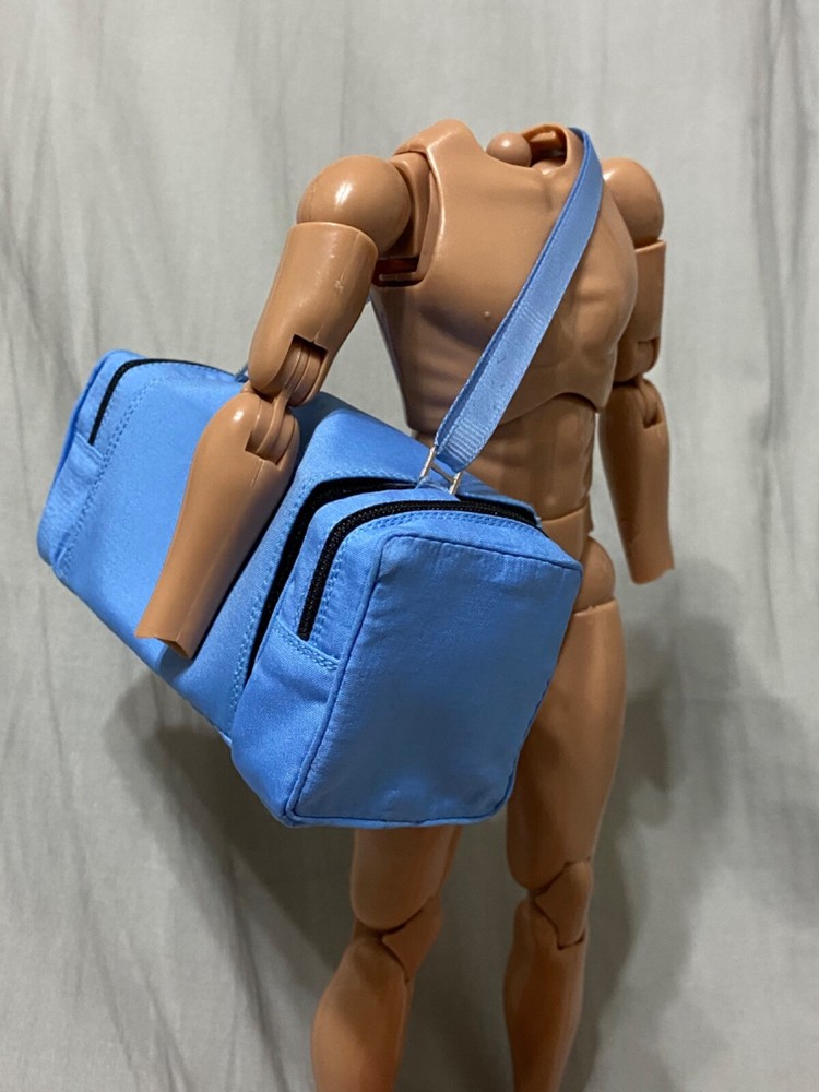 1/6 Scale Large Gym Duffle Bag, blue oversized