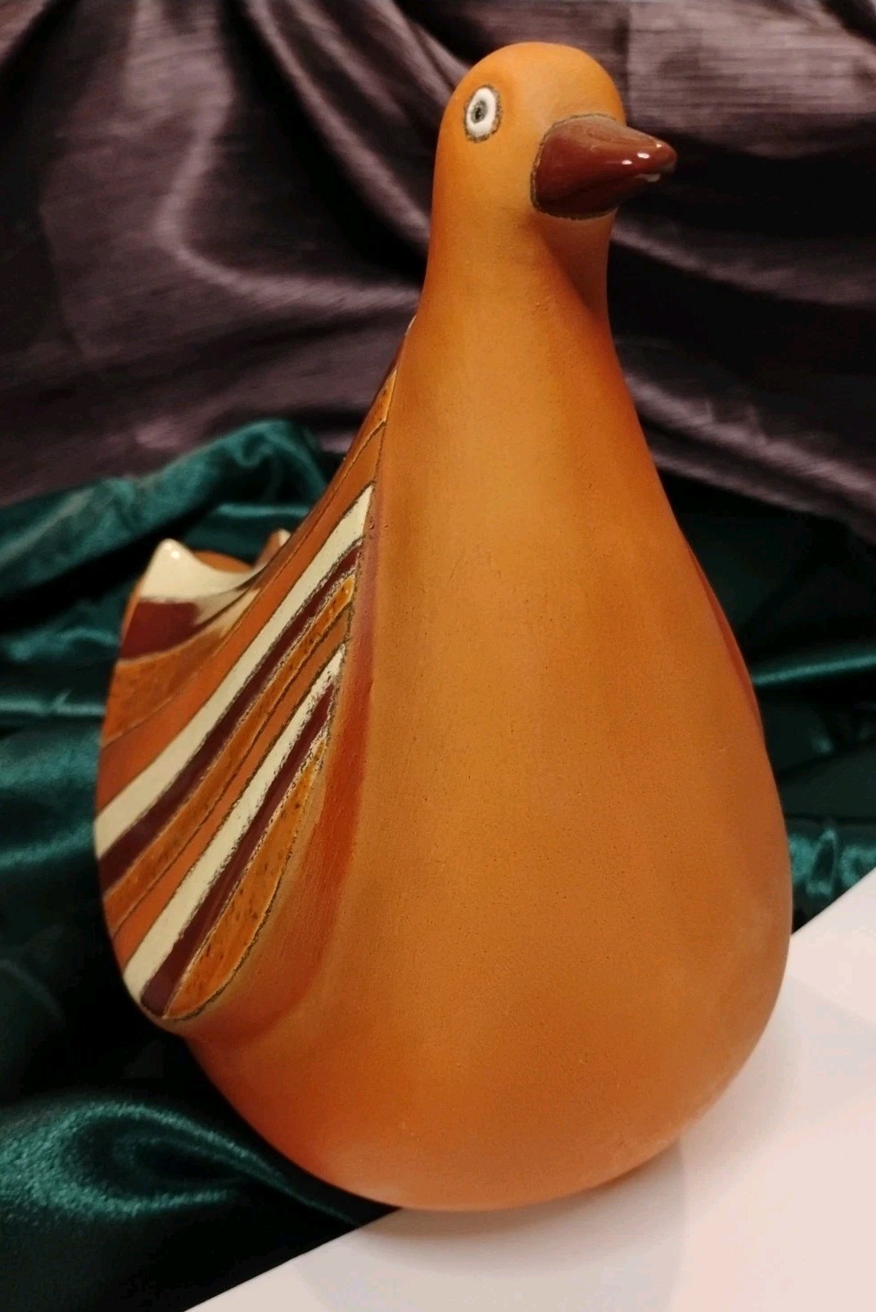 Vintage EDUARDO VEGA Modernist Red Clay 8 Dove Sculpture Pottery, Nice!