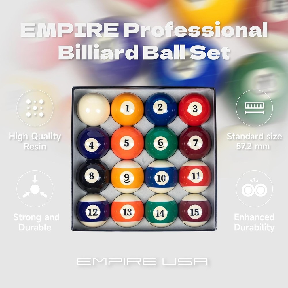Complete Billiard Ball Set with Polished Finish for Precision Play