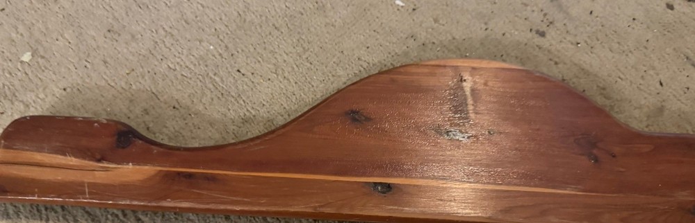Antique Depression Solid Cedar Wood Header Back Splash Pediment 37.5” Long DIY