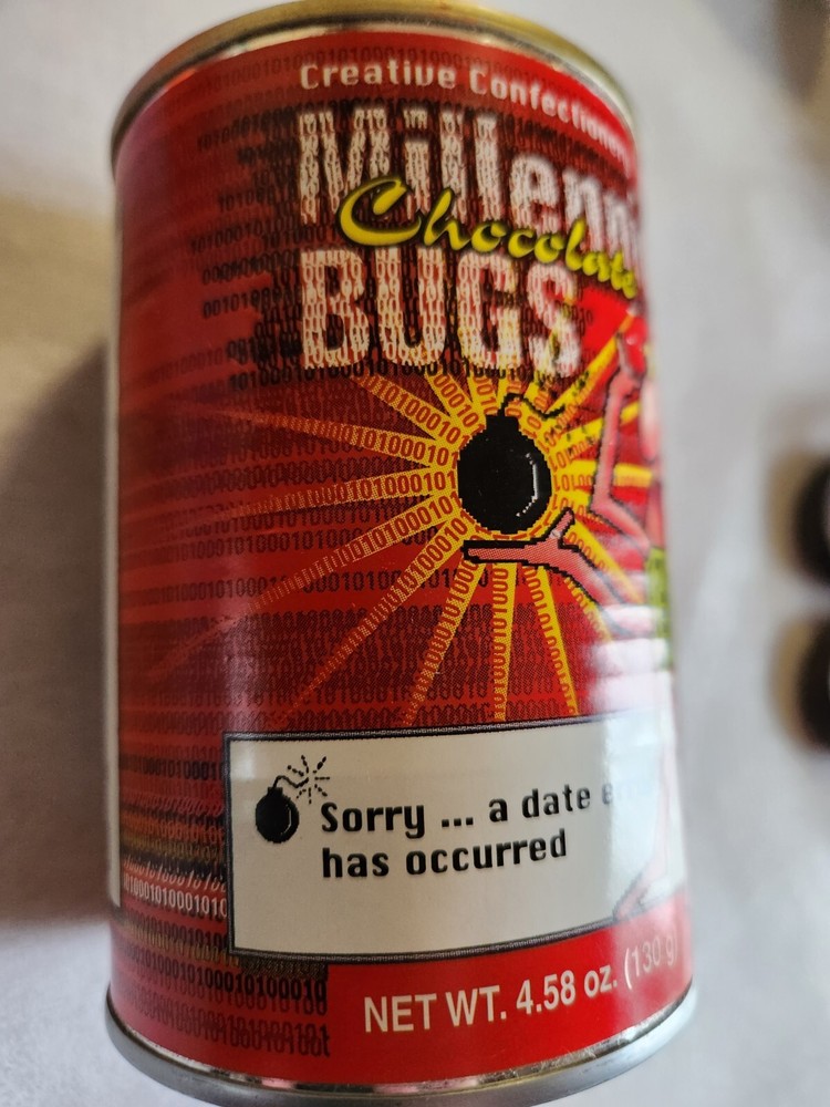 Y2K Millennium Chocolate Bugs in Sealed Can 2000