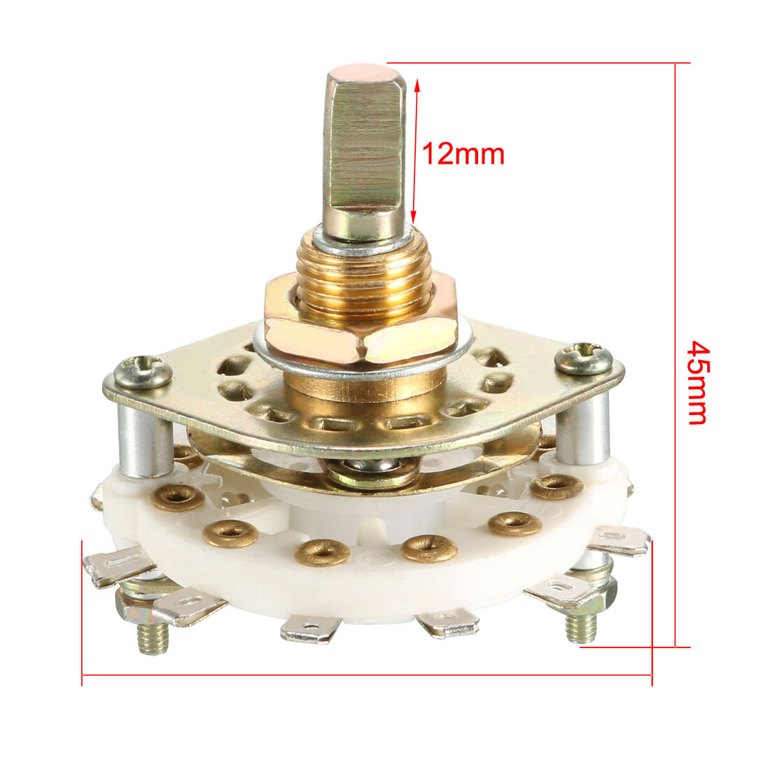 4pcs 12Pin 2P5T 2 Pole 5 Position Selectable 1Deck Band Selector Rotary Switch