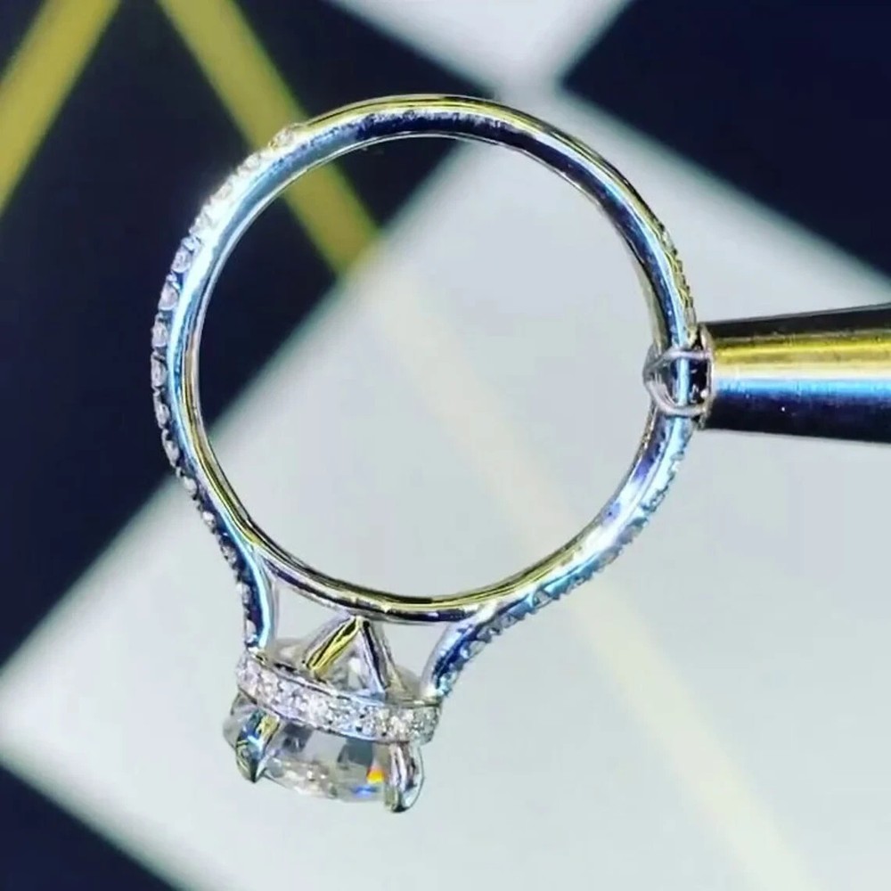 2.90 Ct Round Cut Lab-Created White Diamond Wedding Ring 925 Sterling Silver