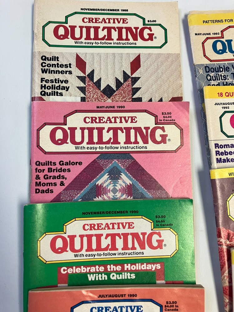 12 Creative Quilting Magazines + 2 Supplements 1988 - 1995 K