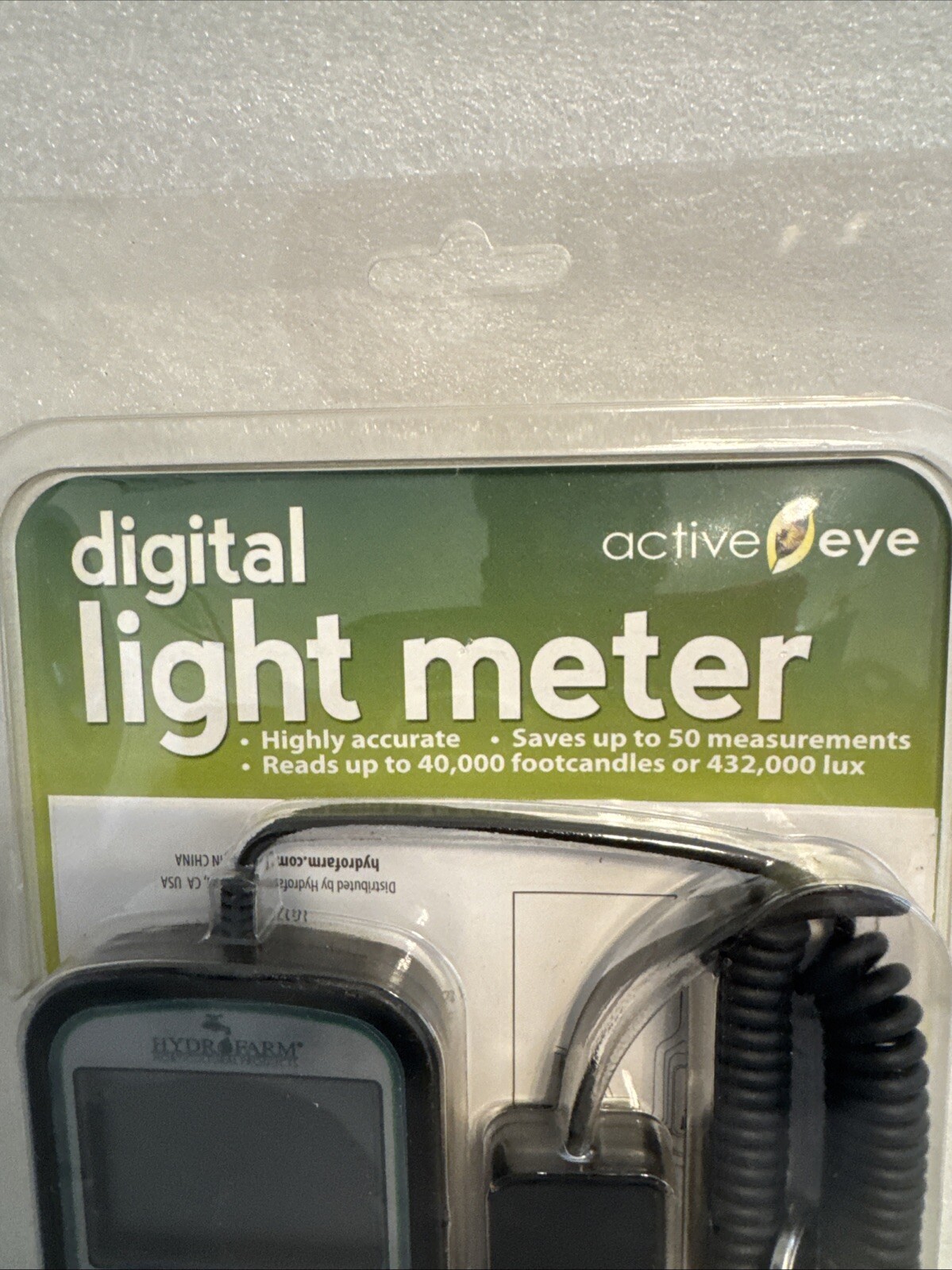 Hydrofarm Active Eye LG17010 Digital Plant Grow Hydroponic Light Meter NEW