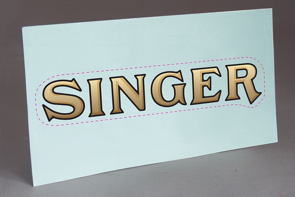 PRE CUT SEWING MACHINE  LID (B) WATER SLIDE DECAL for  RESTORATION