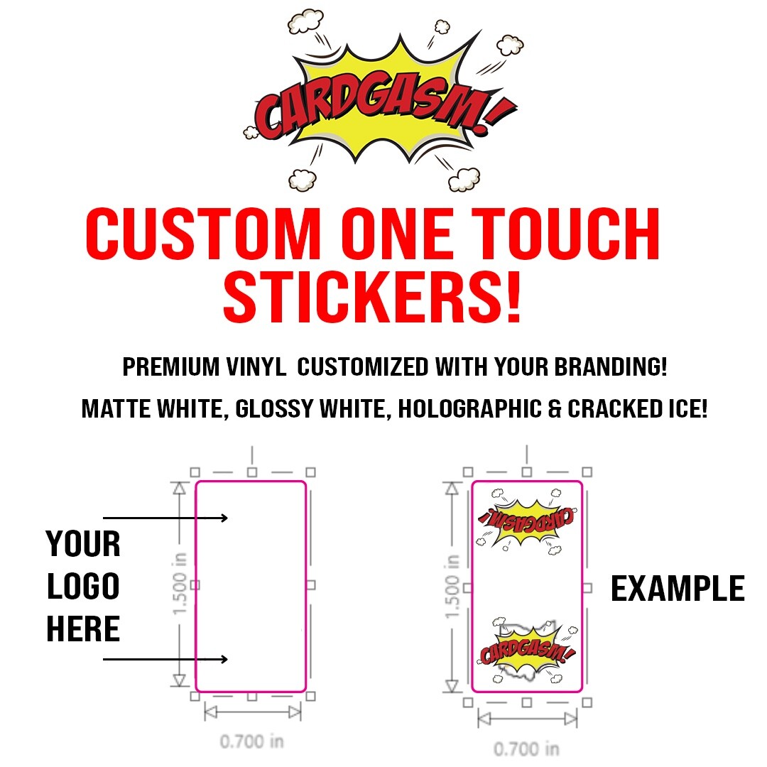 Custom One Touch Stickers - 100 Stickers (.7" x 1.5") - See Details