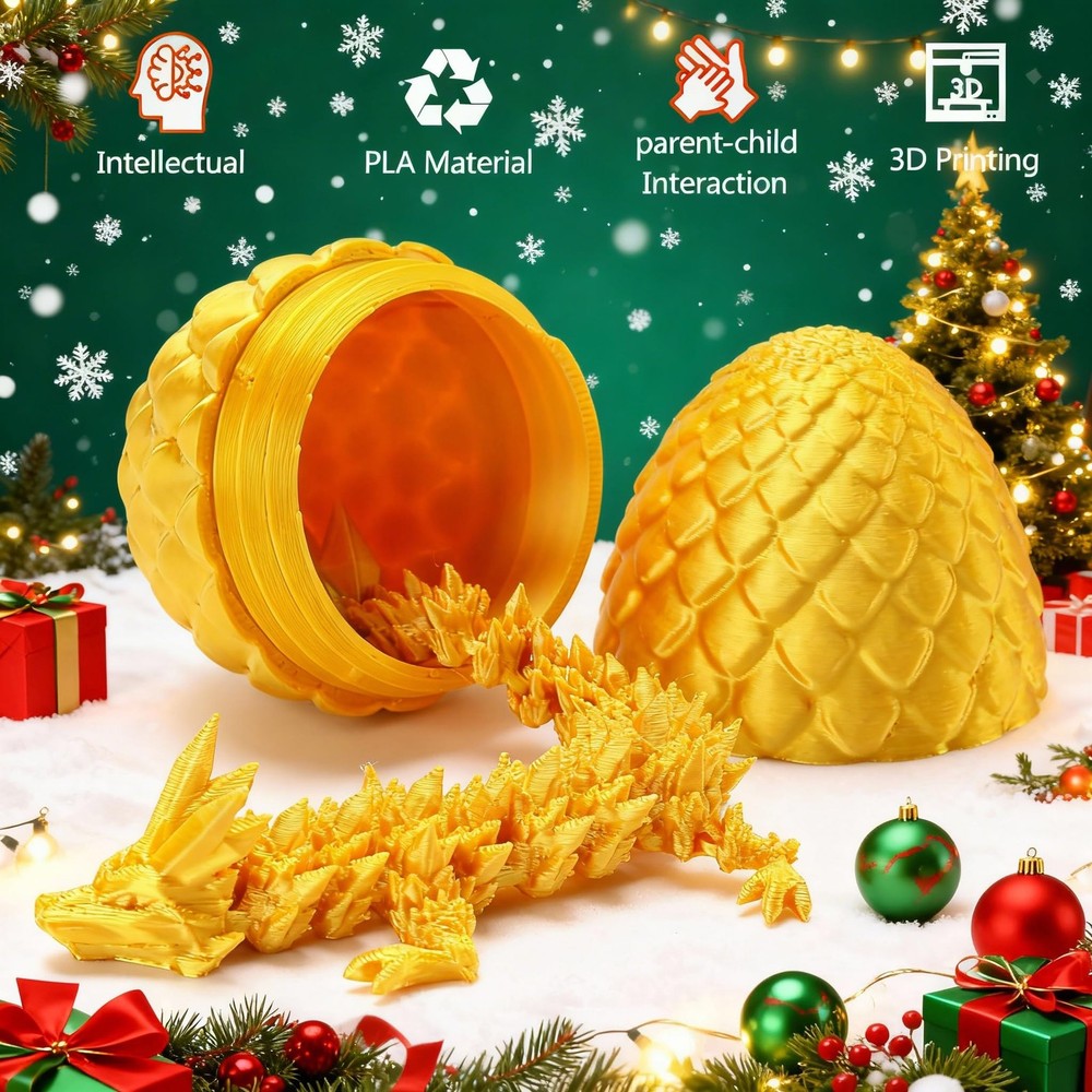 4PCS 3D Printed Dragon Eggs with Inside, Class Small, Without Keychain