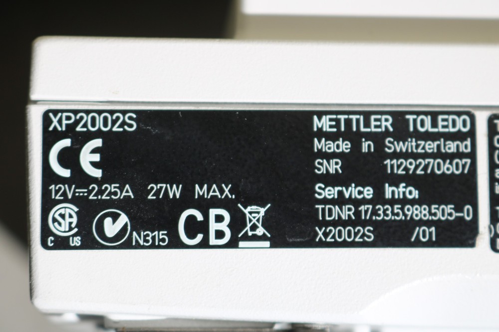 Mettler lab scale balance XP2002S