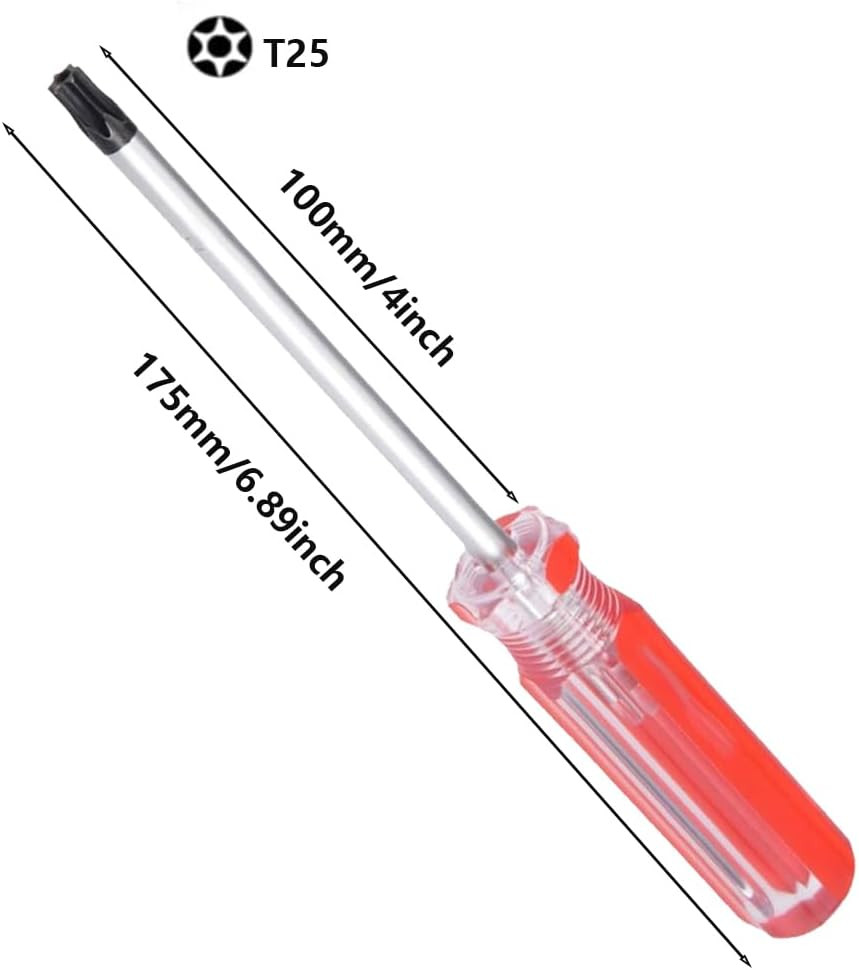 T25 Torx Security Screwdriver with Magnetic Tip Plastic Grip for Computer Repair