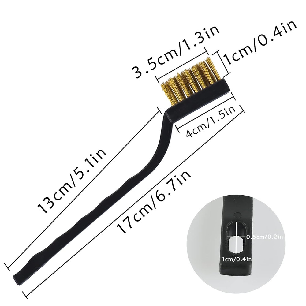 10 Pack Small Wire Brush Set Curved Handle Rust Paint Cleaning Brushes