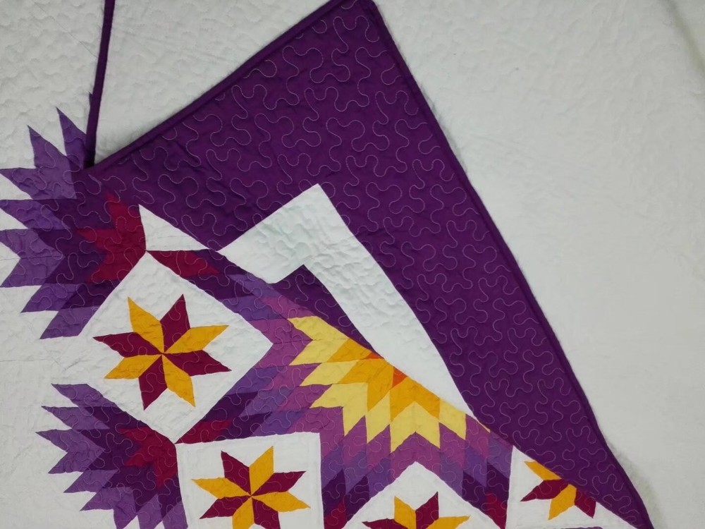 Queen size machine pieced and quilted Patchwork quilt#114