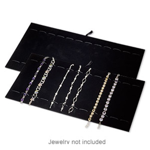 14-1/8 x 7-5/8,Black Velvet Bracelet Watch Display Liner Tray Insert Pad 12-Slot