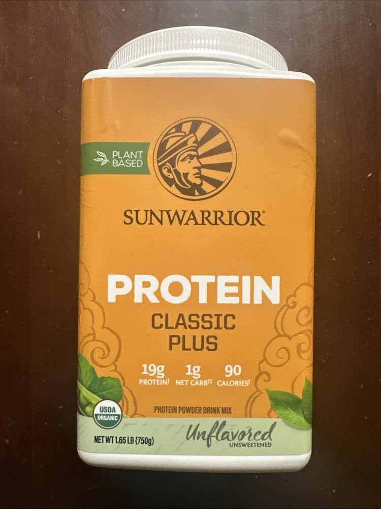 Sunwarrior, Protein Classic Plus, Plant Based, Unflavored , 1.65 lb