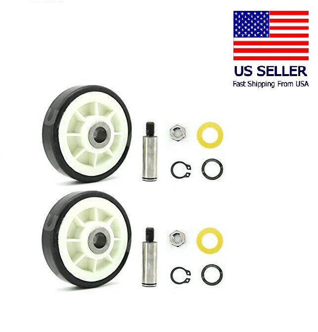 2 Pack 303373K Dryer Roller Wheel Drum Kit Include Dryer Drum Support Roller