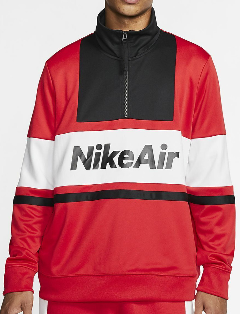 Nike Mens Air Pullover Jacket Medium Red White 1/4 Zip NWT CJ4836-657
