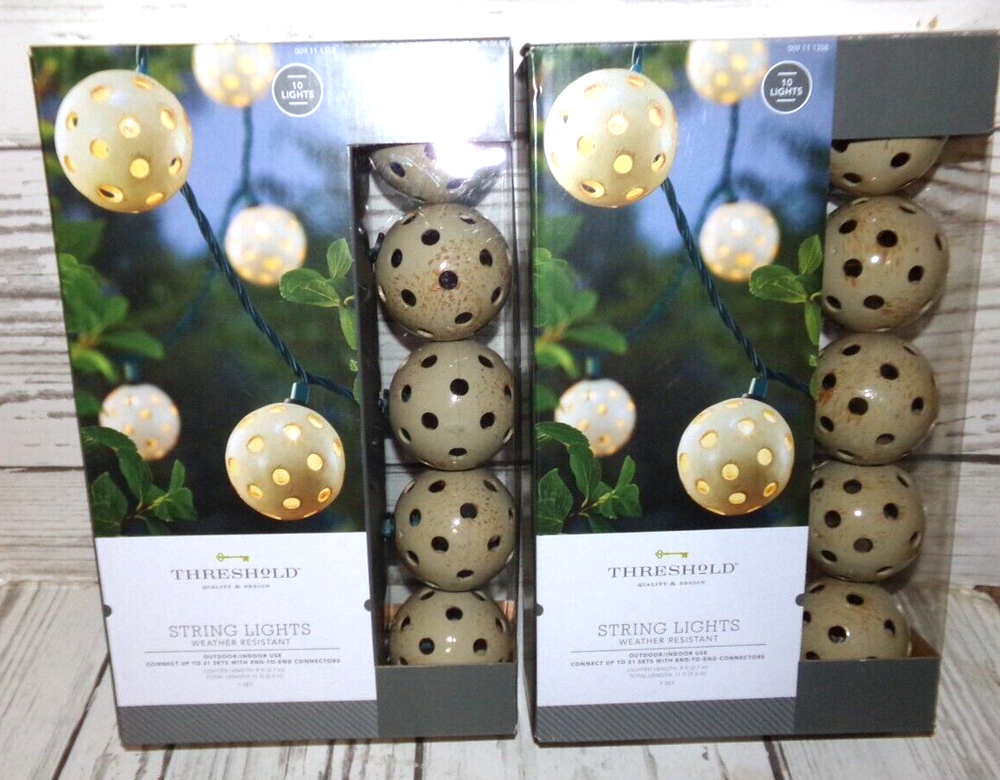 2 New Boxes Threshold 10 Light String Lights Weather Resistant 20 Total